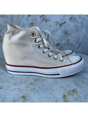 Converse All Star Chuck Taylor Women's Size 7.5 Shoes Ivory Hidden Wedge Sneaker